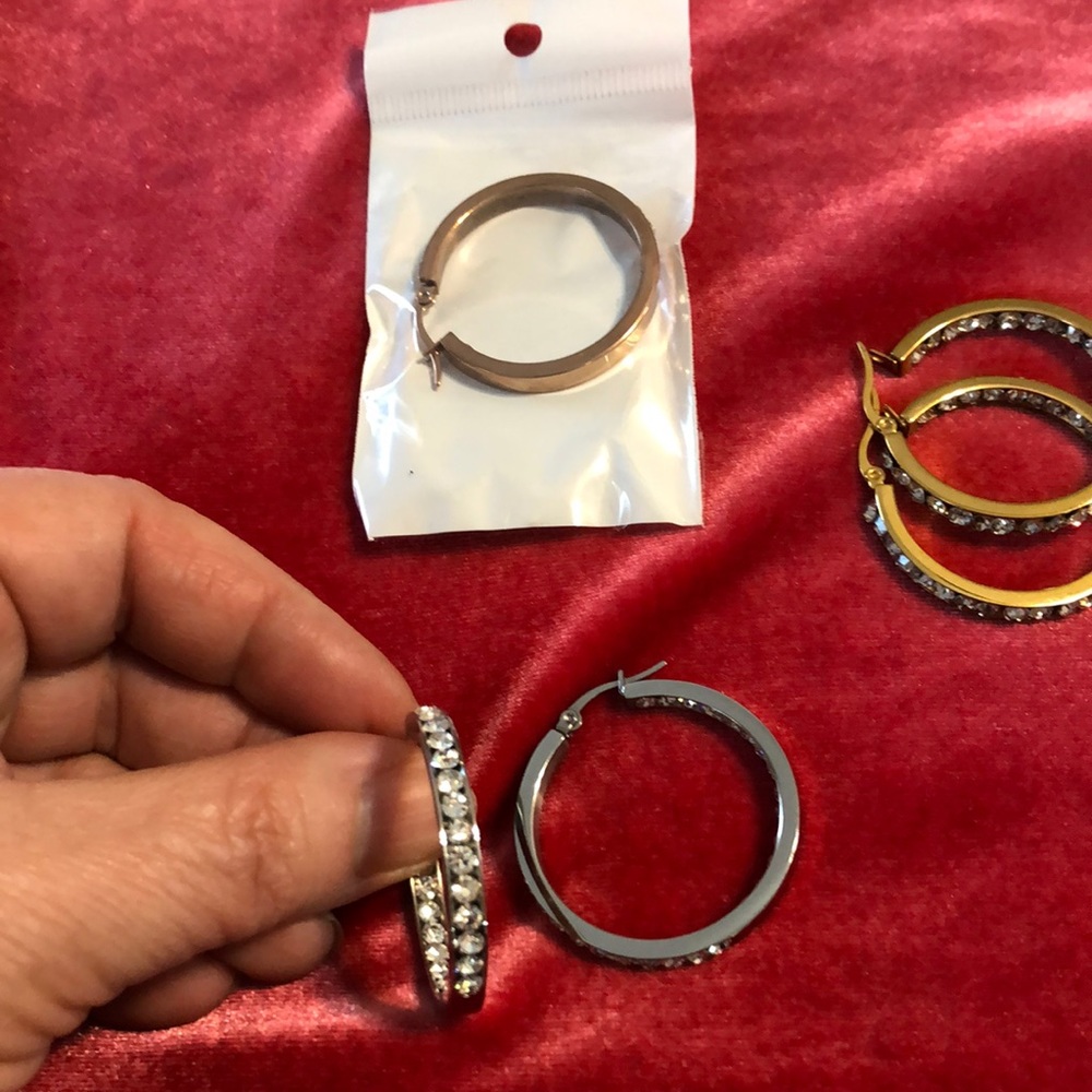 Crystal hoop earrings